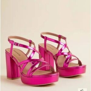 Torrid Fuchsia Strappy Platform Sandals Wide Width